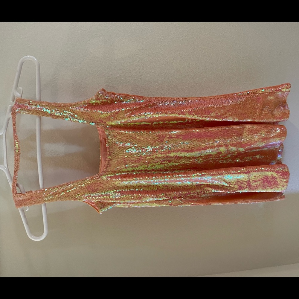 TOBI, Size Small, Sparkly Sequin Orange/Pink Mini Dress